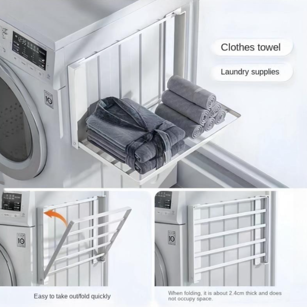 Heavy-Duty Magnetic Clothes & Towel Storage Foldable Rack