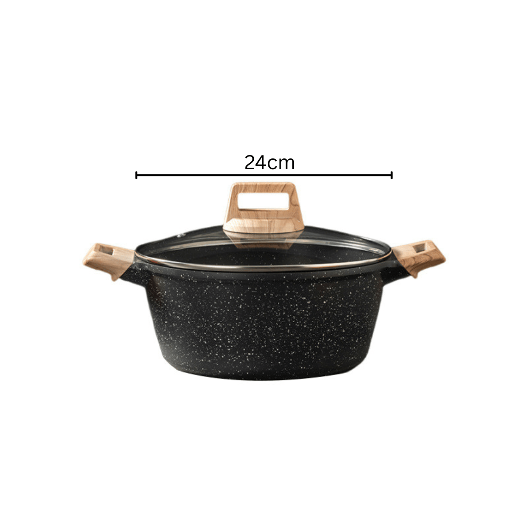 Maifan Stone Non-Stick Sauce Pan (Black-24cm)