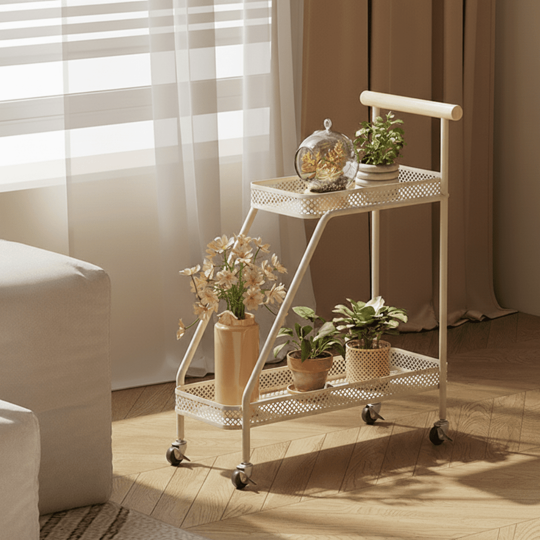 Multi-Tier Movable Metal Plant Stand