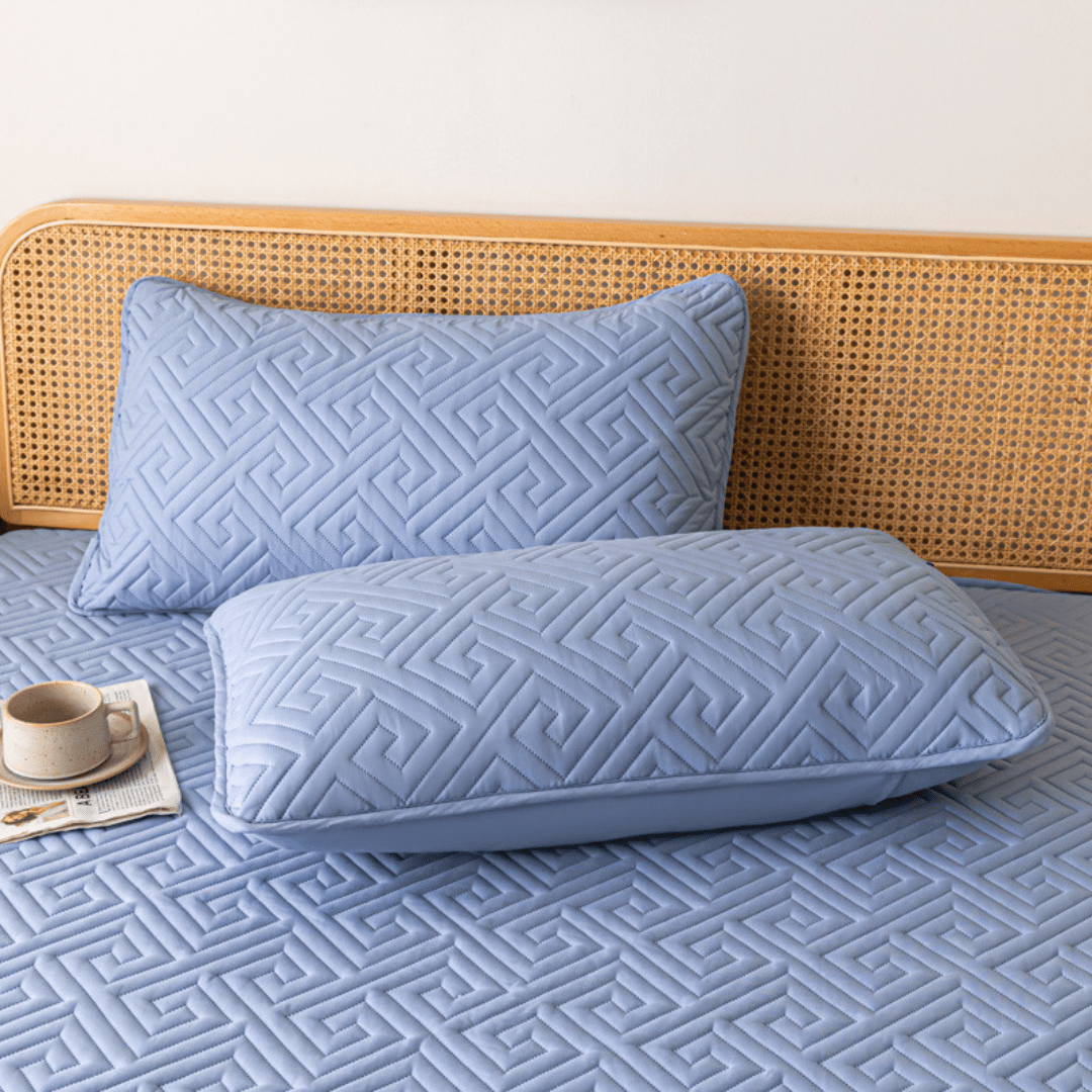 Feather Touch Quilted Bed Sheets With 2-Pillow Covers