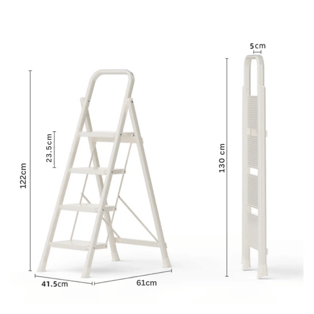 Multifunctional Steel Folding Ladder with Wide Non-Slip Pedals