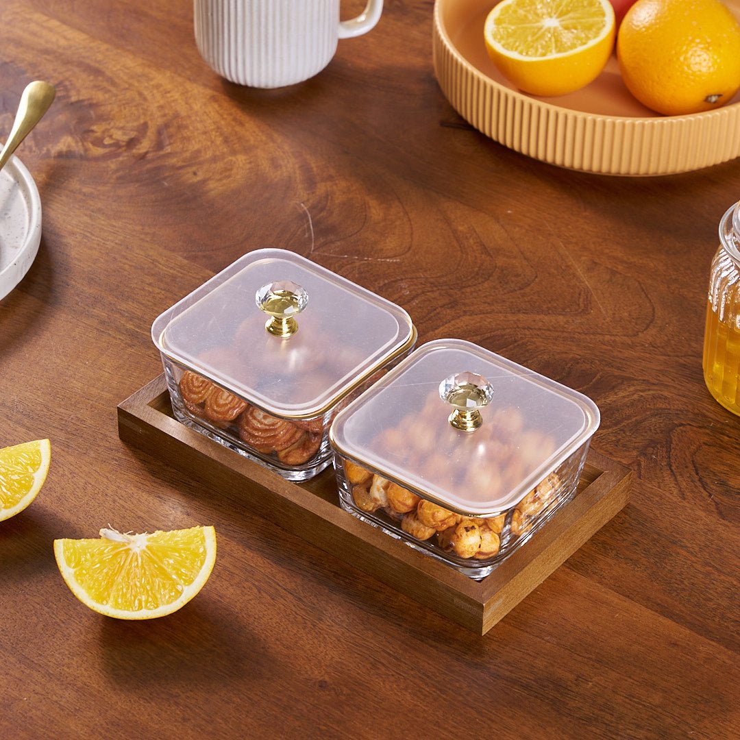 Luxury Glass Snack Box Set