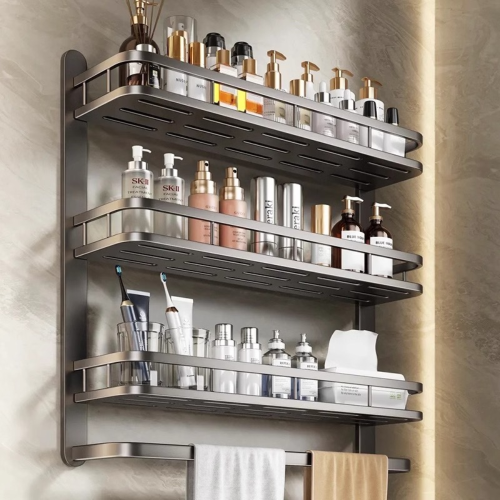 Multi-Purpose Wall-Mounted Aluminum Household Rack (60cm)
