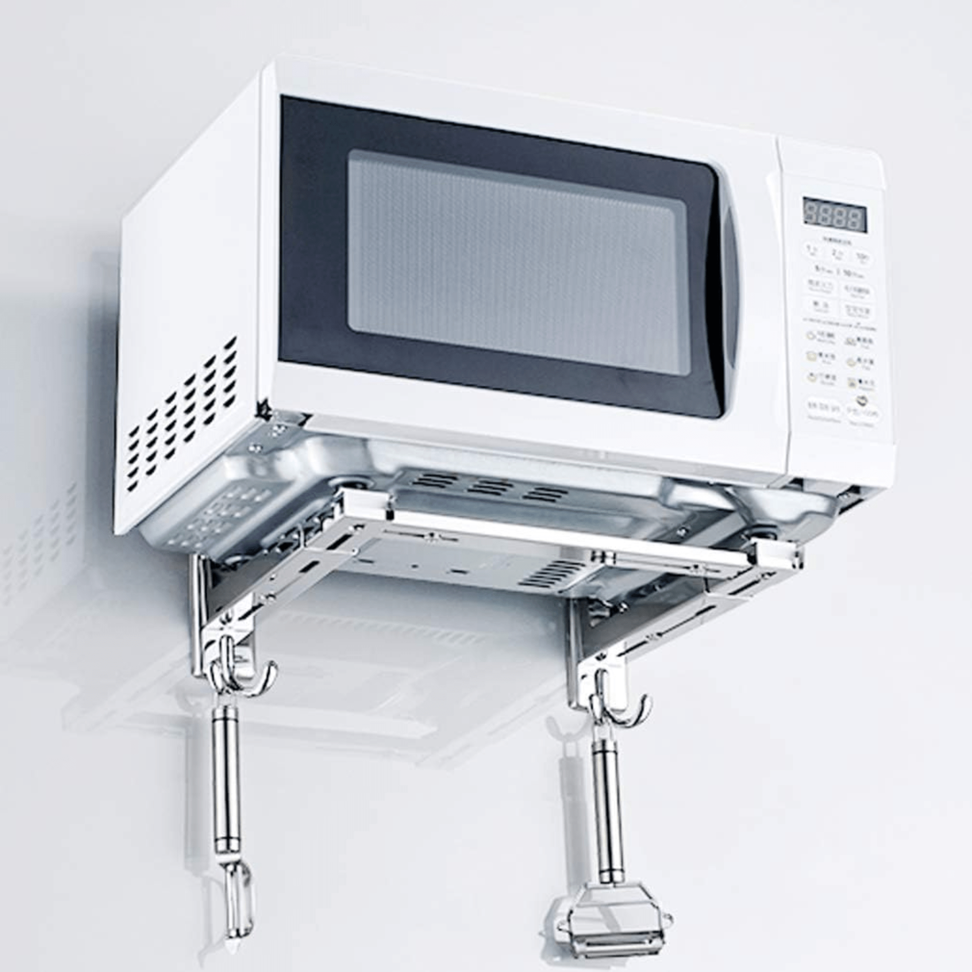 Adjustable Wall-Mounted Stainless Steel Microwave Oven Rack Shelf