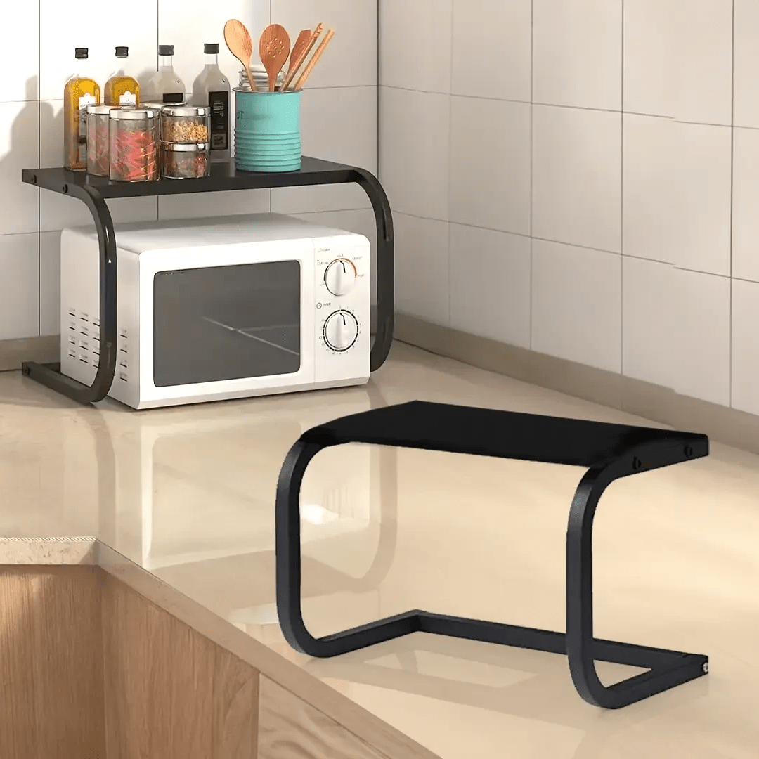 Multi-Purpose Space-Saving Kitchen Microwave Rack