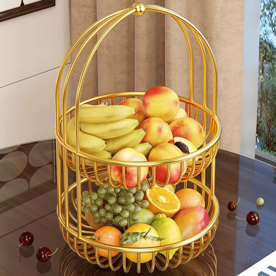 Portable Luxury Metal Fruit and Vegetable Basket
