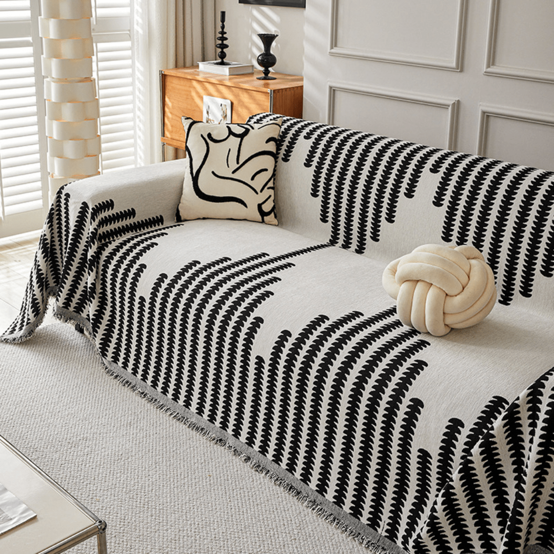 Elegance Chenille Sofa Cover :[EM-SC-30] (Black)