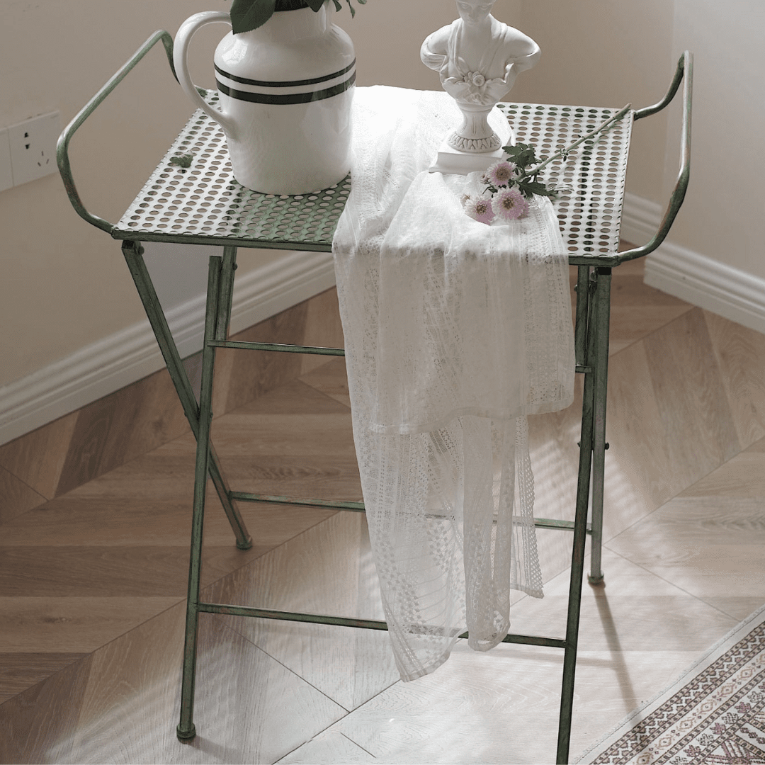 Retro Wrought Iron Folding Side Table