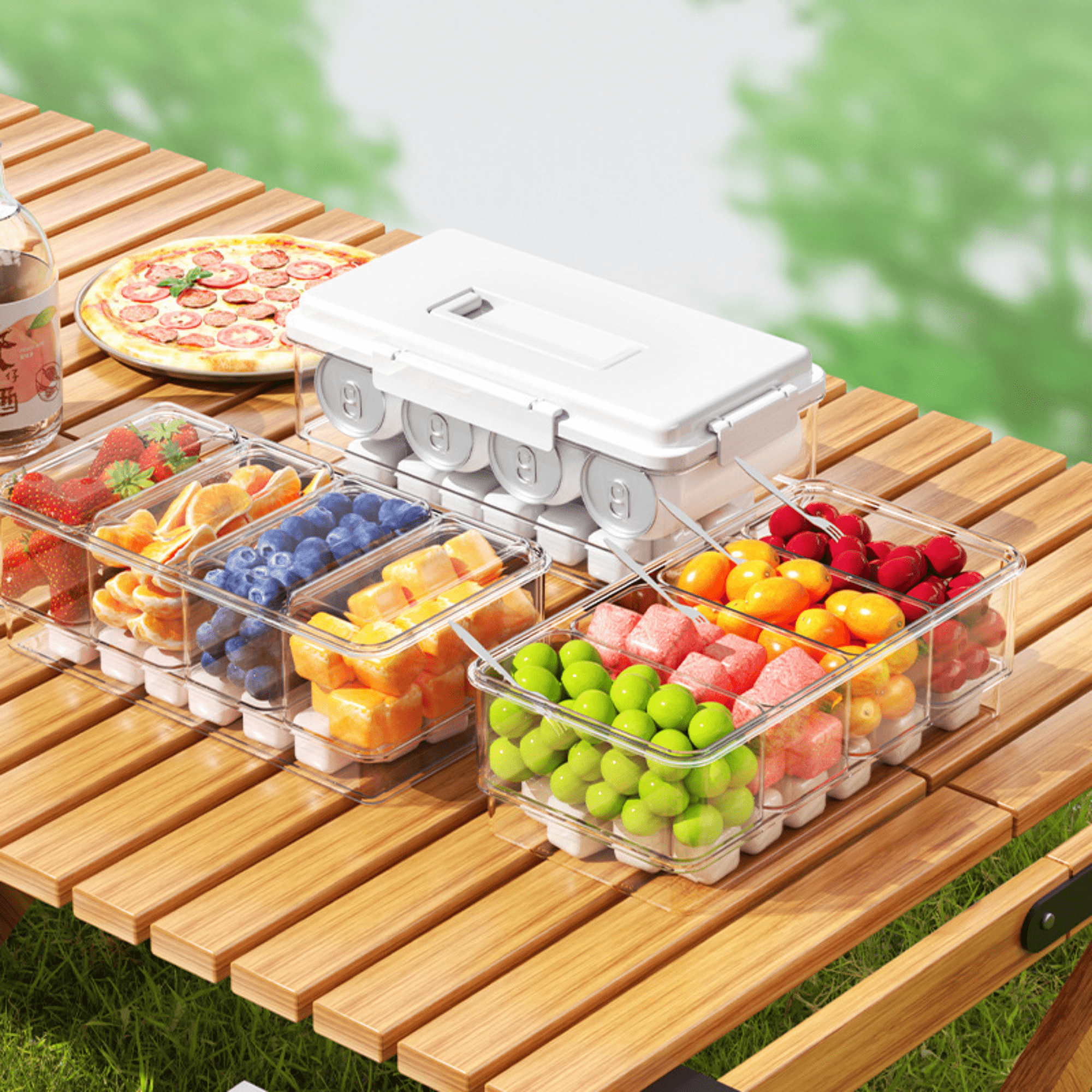 Multi-Purpose Leakproof Plastic Food Storage Container with Lid
