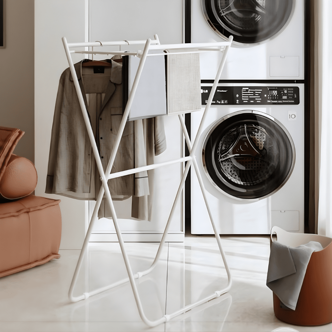 Household Foldable Vertical Clothes Drying Rack
