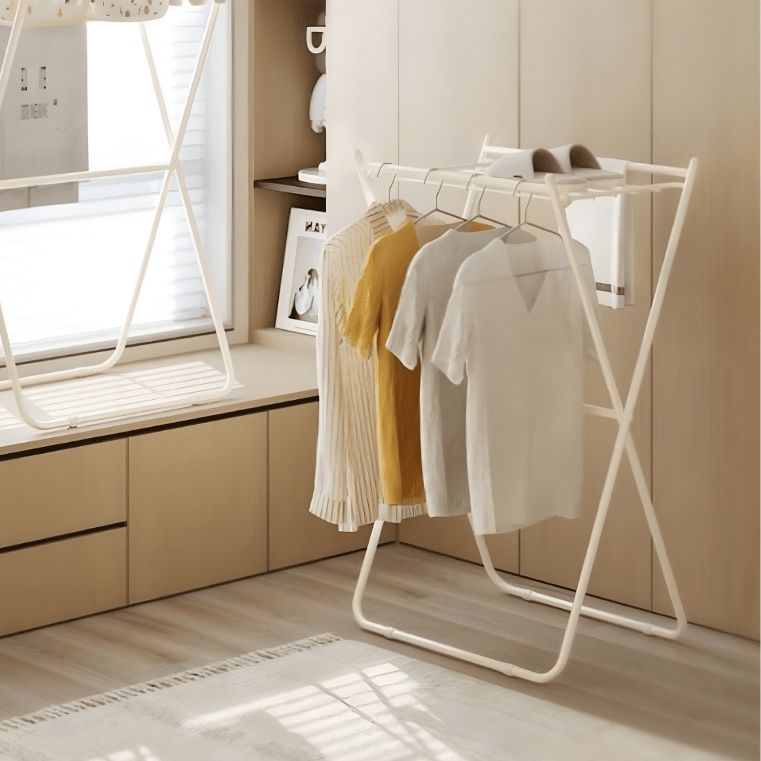 Household Foldable Vertical Clothes Drying Rack