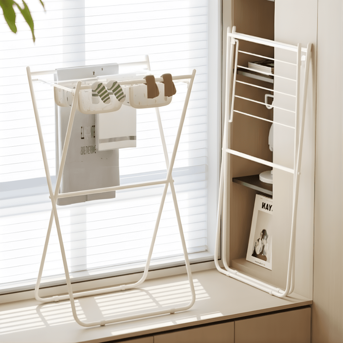 Household Foldable Vertical Clothes Drying Rack
