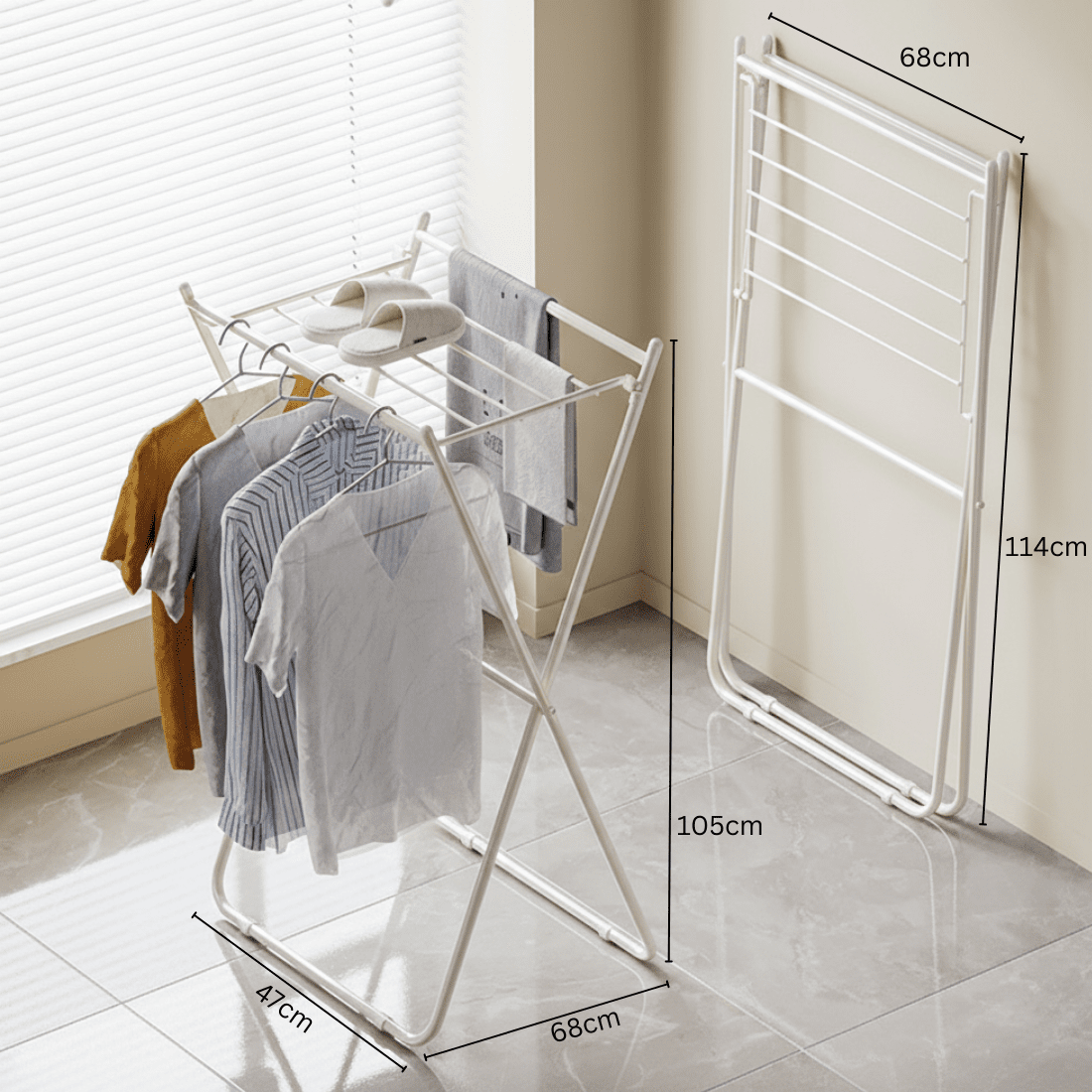 Household Foldable Vertical Clothes Drying Rack