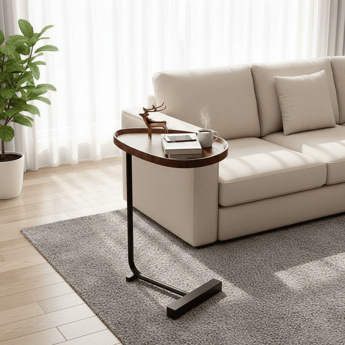 Minimalist Side Table with Compact Design