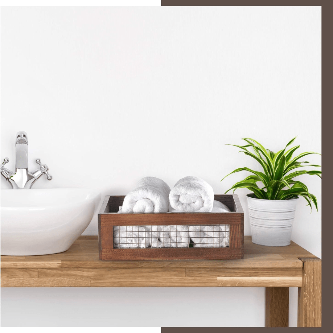 Rustic Wooden Storage Baskets – Set of 2