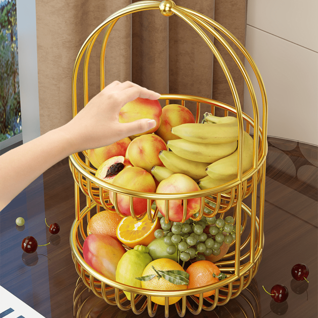 Portable Luxury Metal Fruit and Vegetable Basket