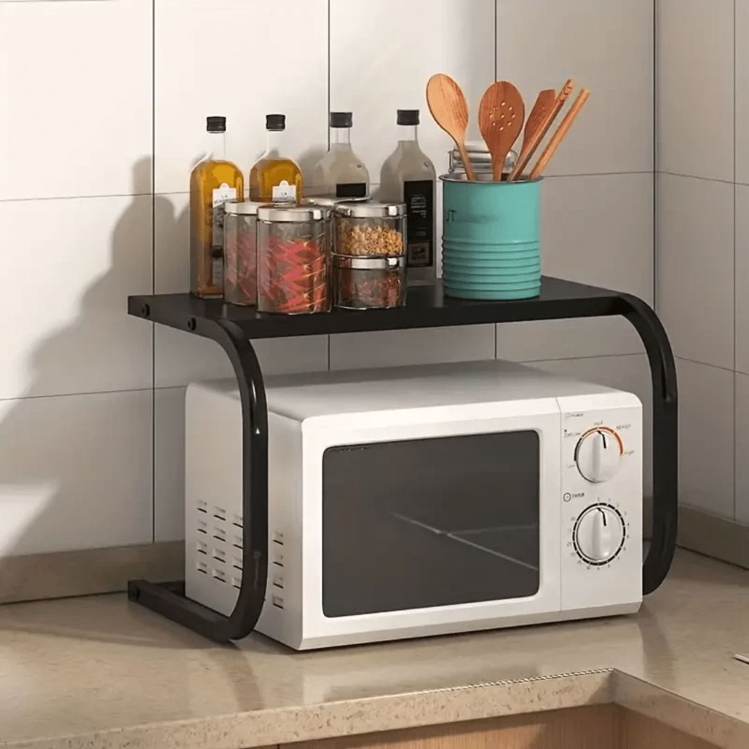 Multi-Purpose Space-Saving Kitchen Microwave Rack