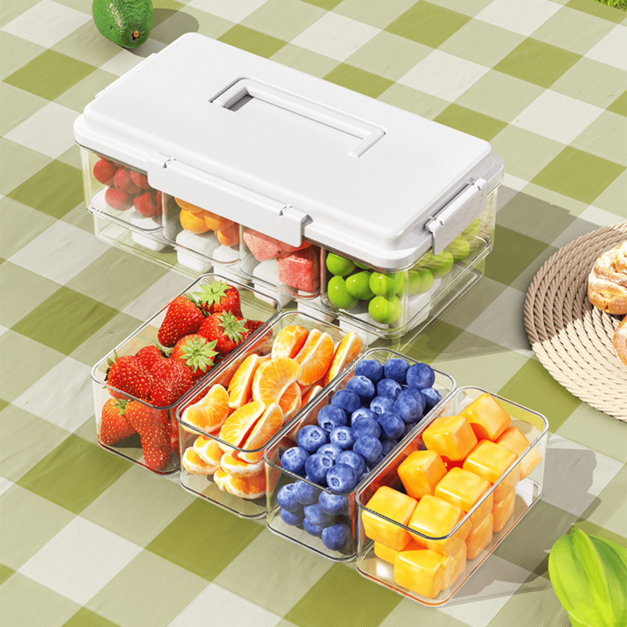 Multi-Purpose Leakproof Plastic Food Storage Container with Lid