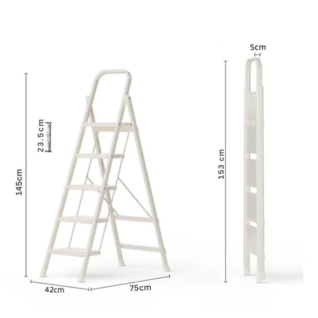 Multifunctional Steel Folding Ladder with Wide Non-Slip Pedals