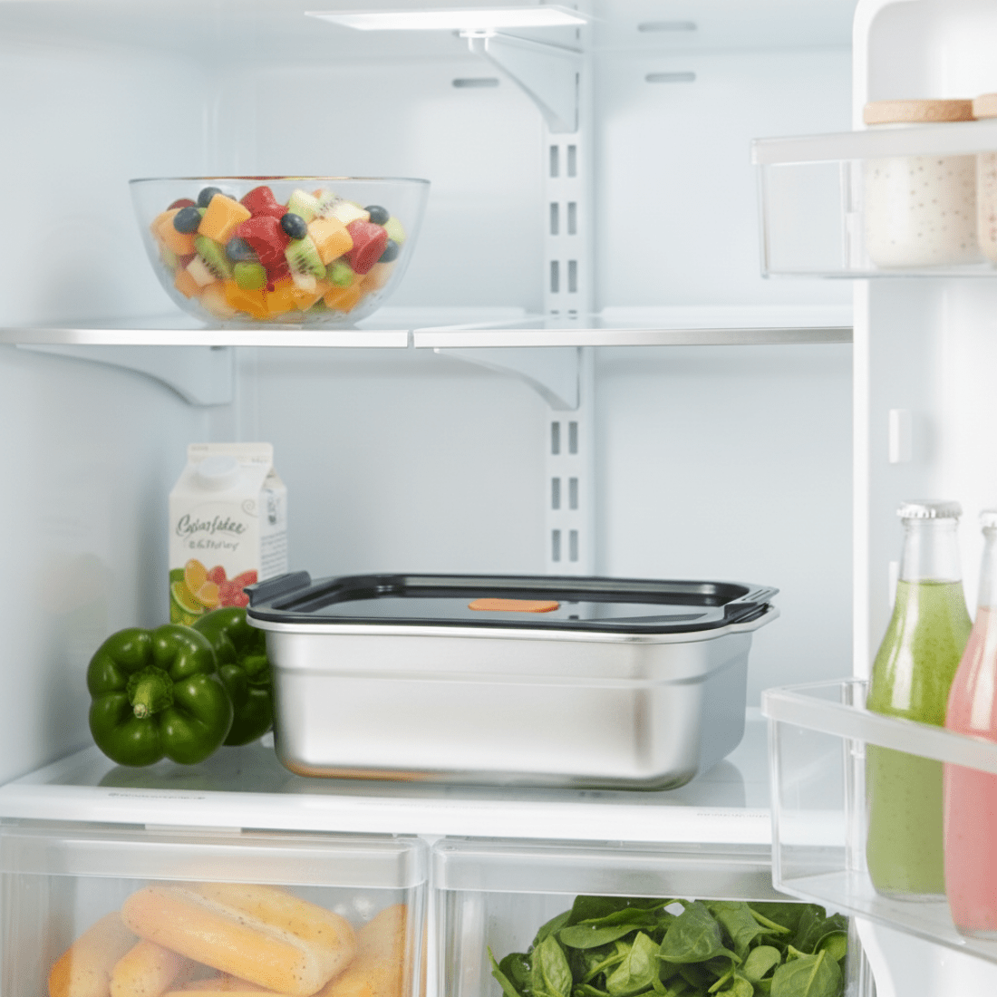 Multifunctional Vacuum-Sealed Stainless Steel Food Storage Container(2000ml)