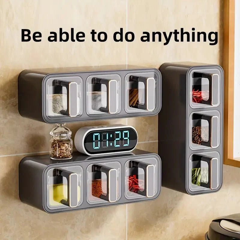Wall-Mounted Punch-Free Seasoning Box Set