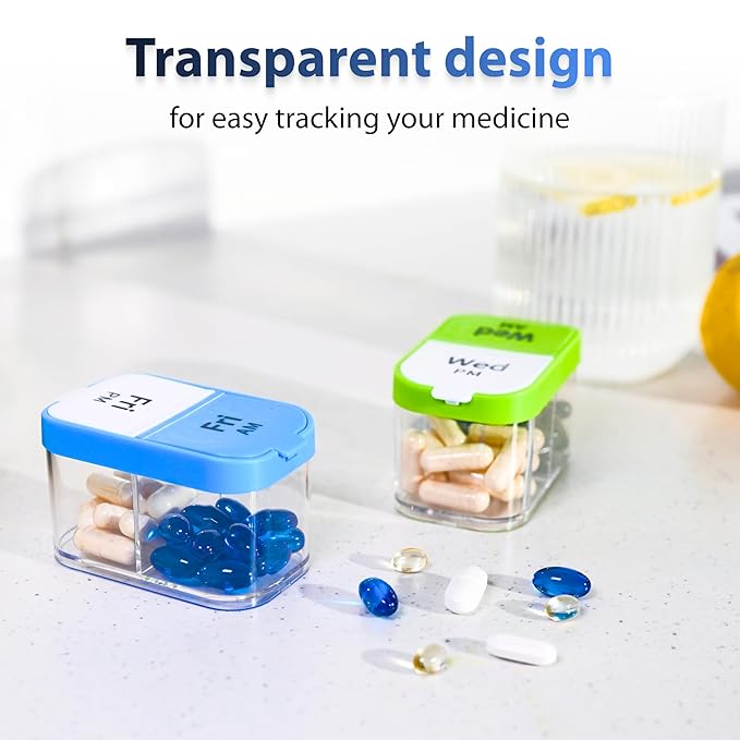 7-Compartments Twice-A-Day Portable Medicine Organizer(Pack of 1)