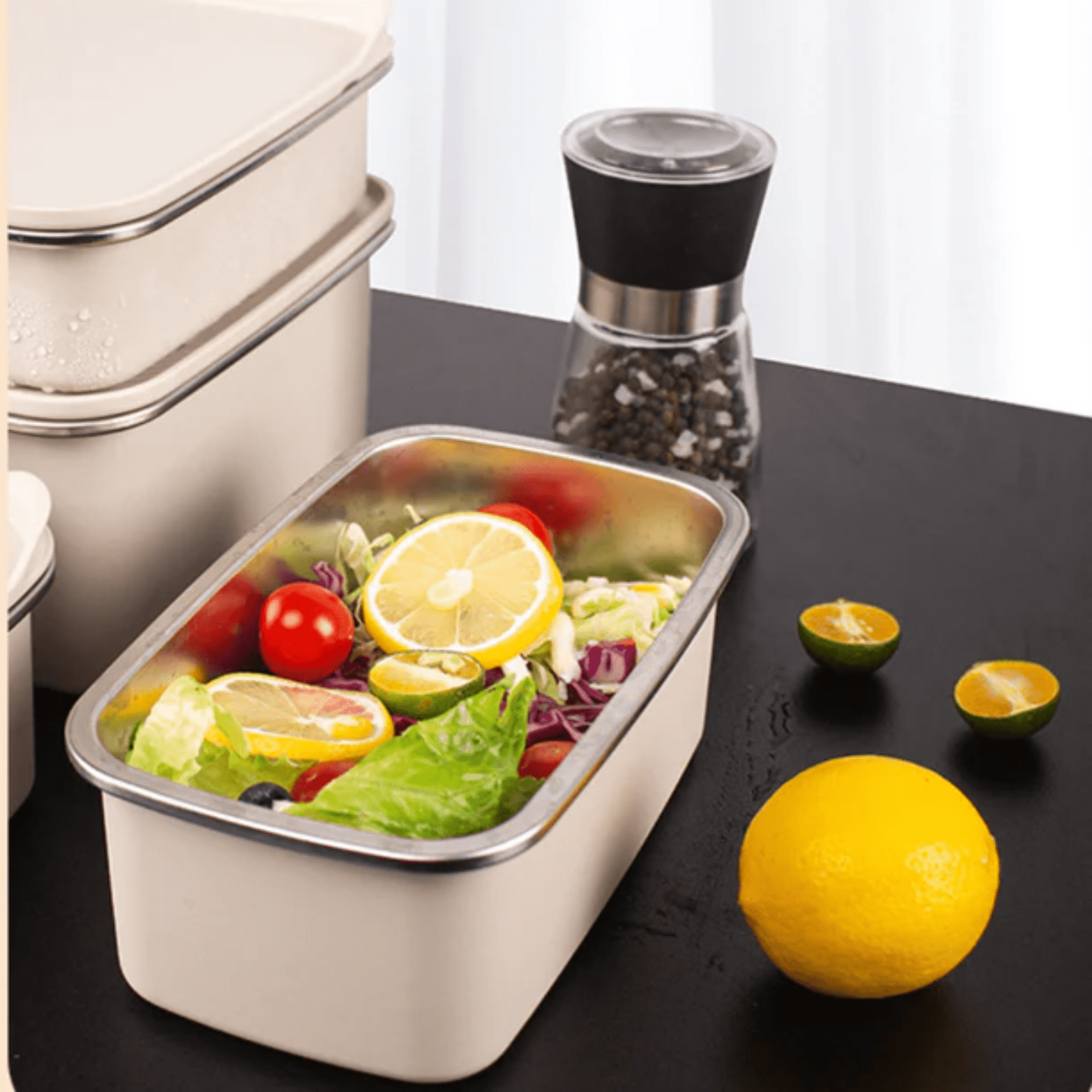 Multi-Functional Stainless Steel Food Storage Container with Leakproof Lid