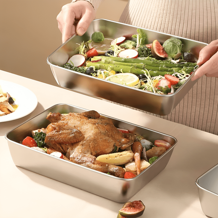 Stainless Steel Square Food Preparation Plate