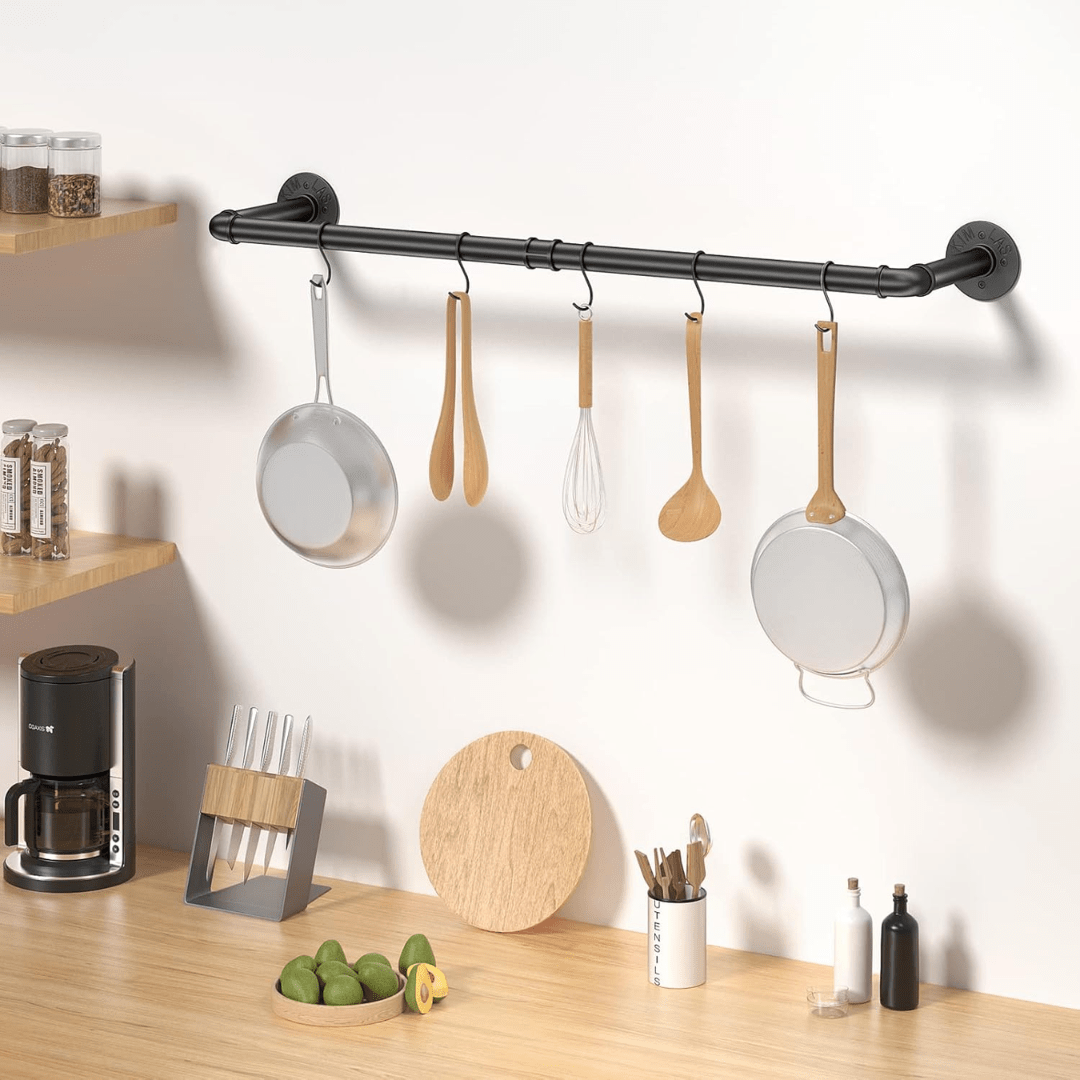 Multi-Purpose Wall Mounted Iron Pipe Hanger(97cm)