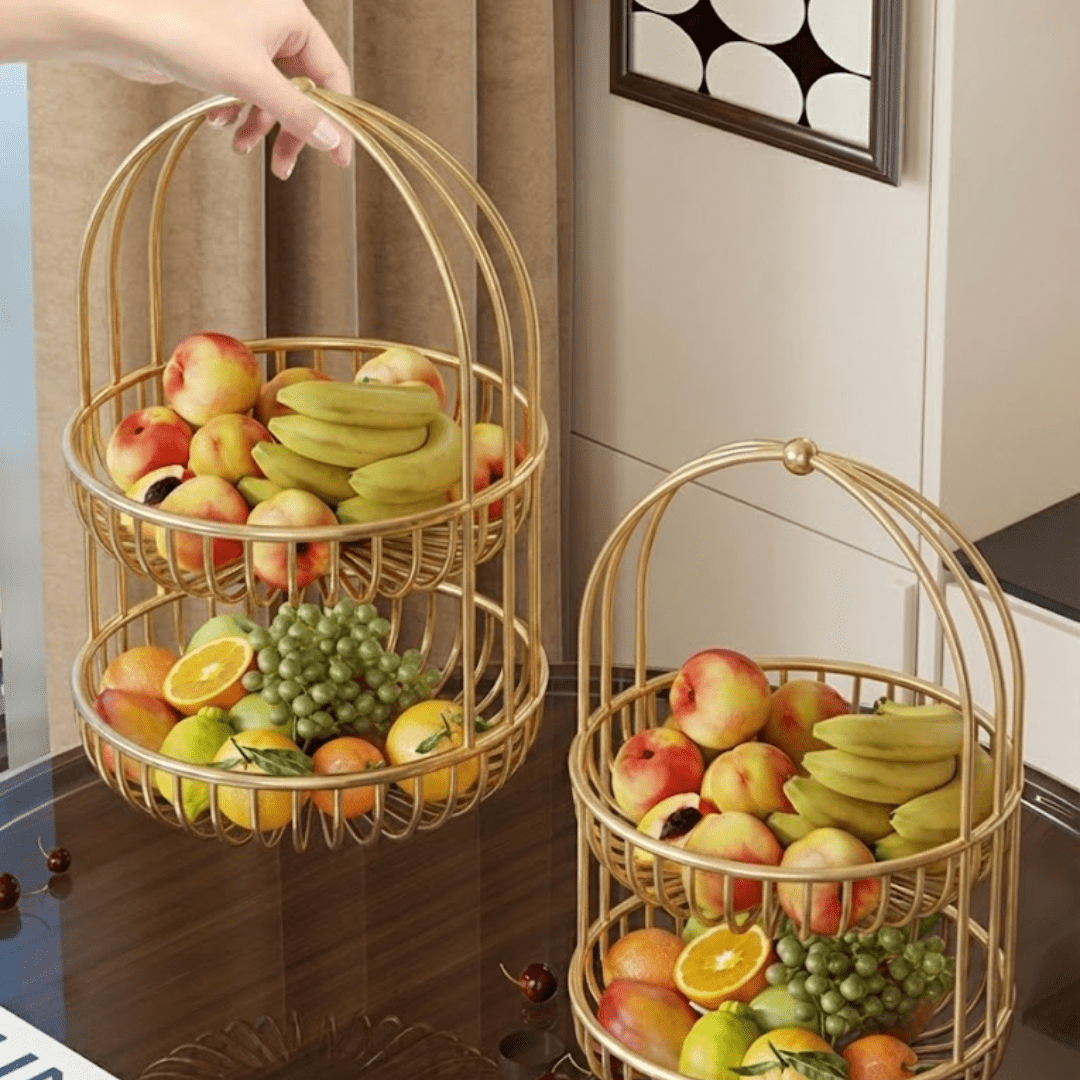 Portable Luxury Metal Fruit and Vegetable Basket