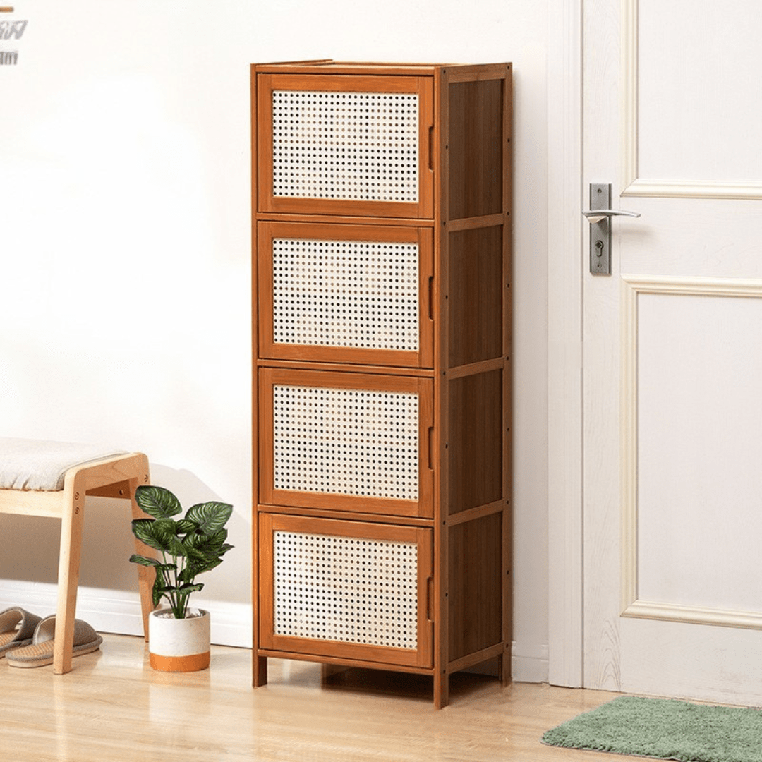 Multi-Purpose Bamboo Wood Storage Cabinet (43cm)