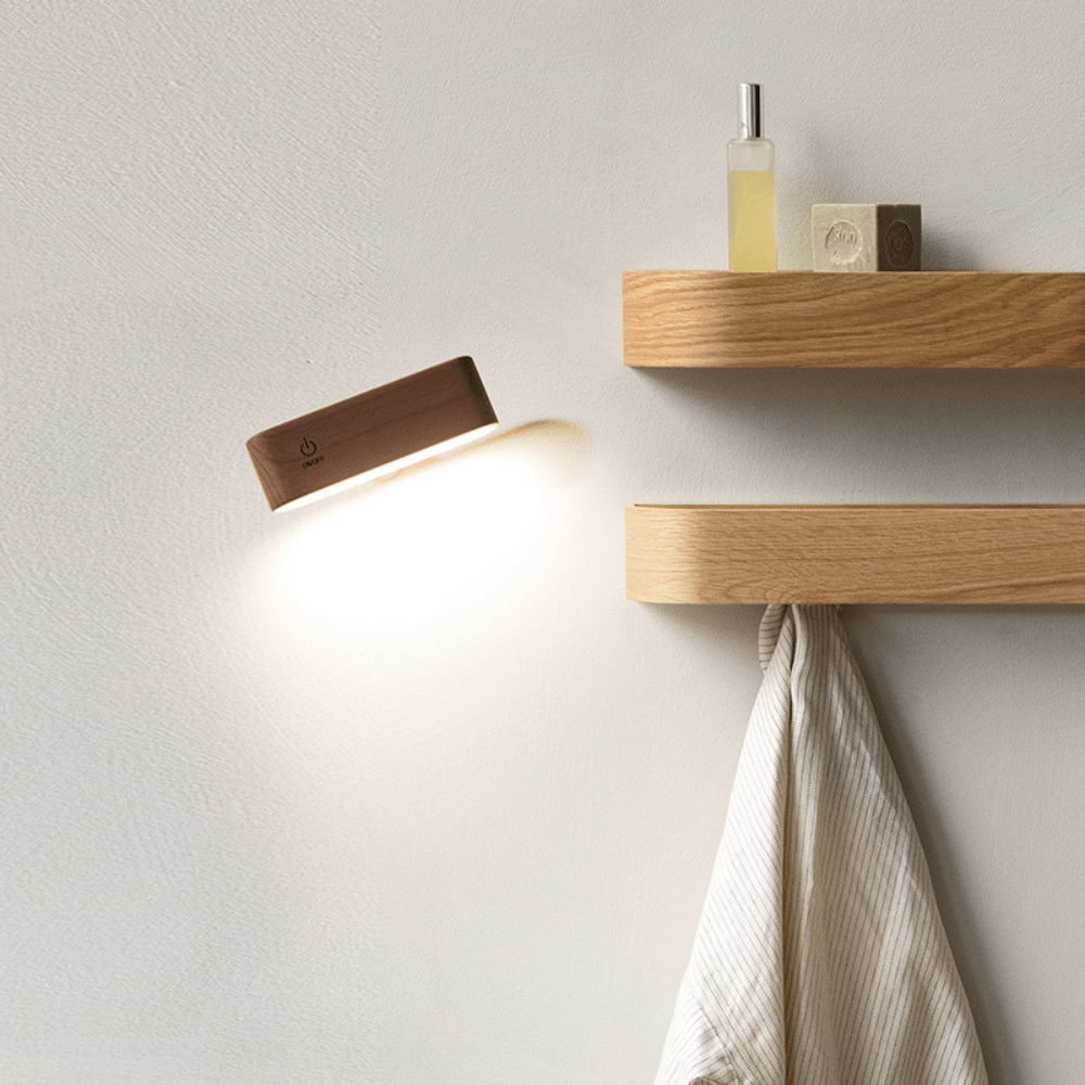 Sleek Touch Bedside Wood Lamp