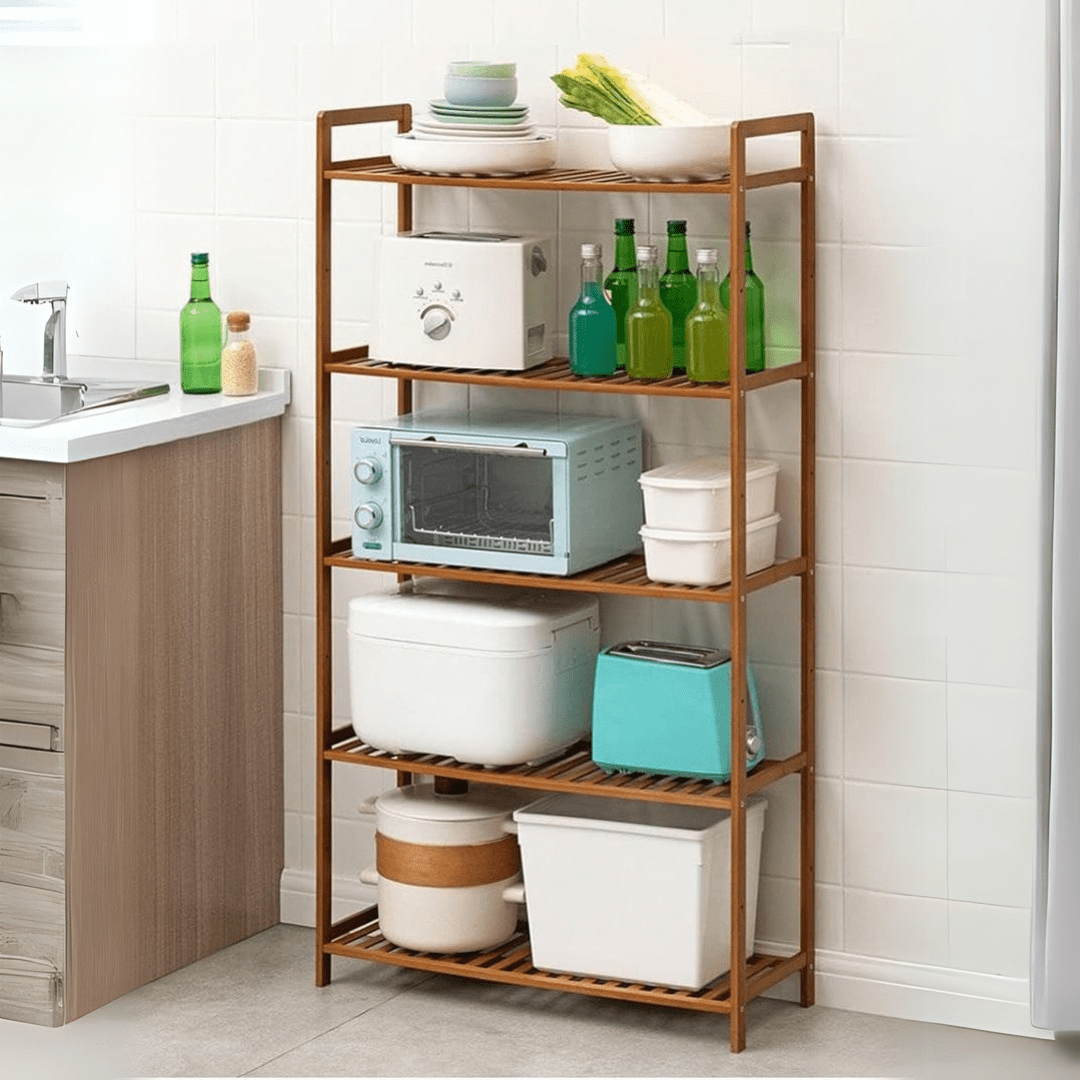 Multi-Purpose Bamboo Wood Floor-Standing Storage Rack (68cm)