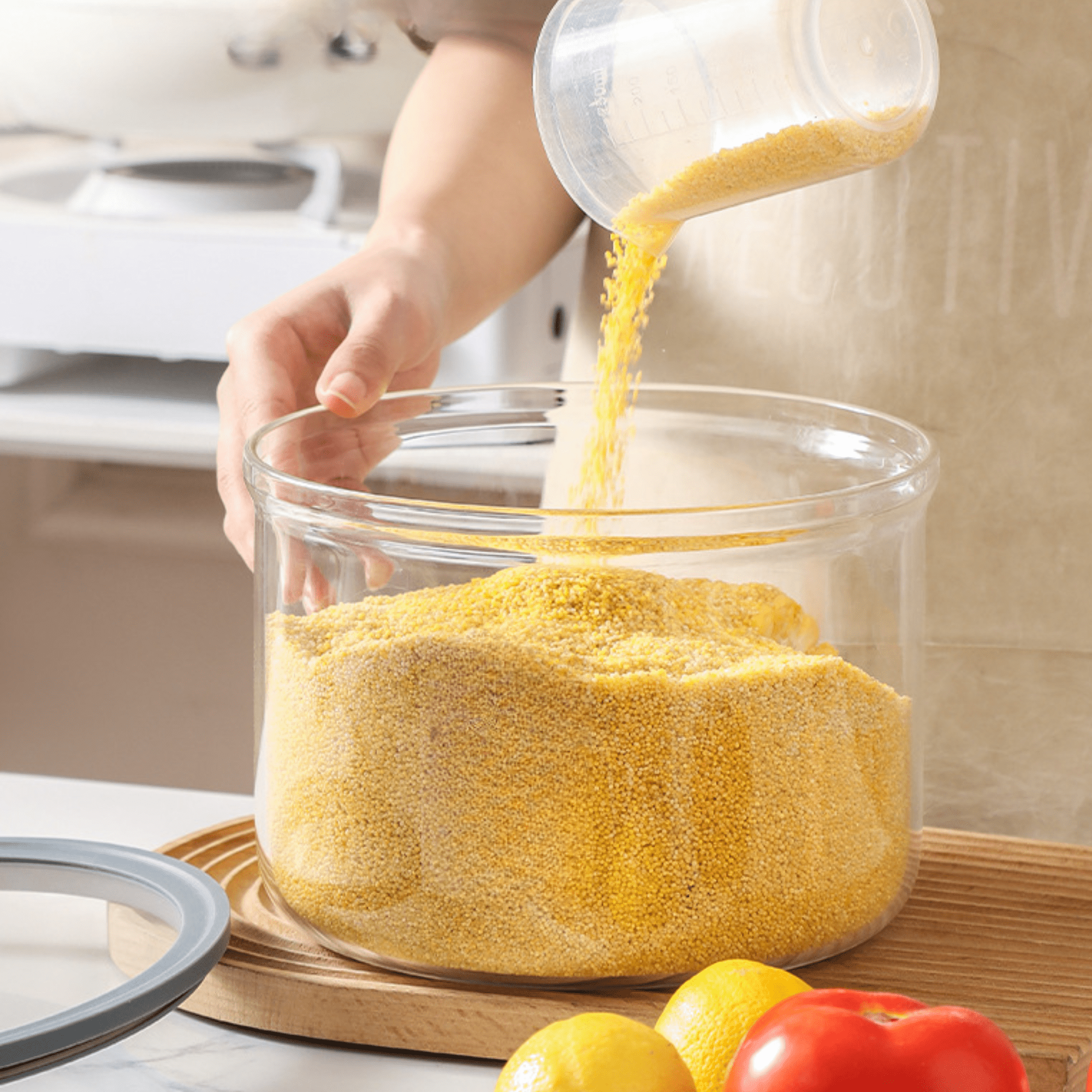 Multi-Purpose Transparent Borosilicate Food Storage Container with Airtight Lid
