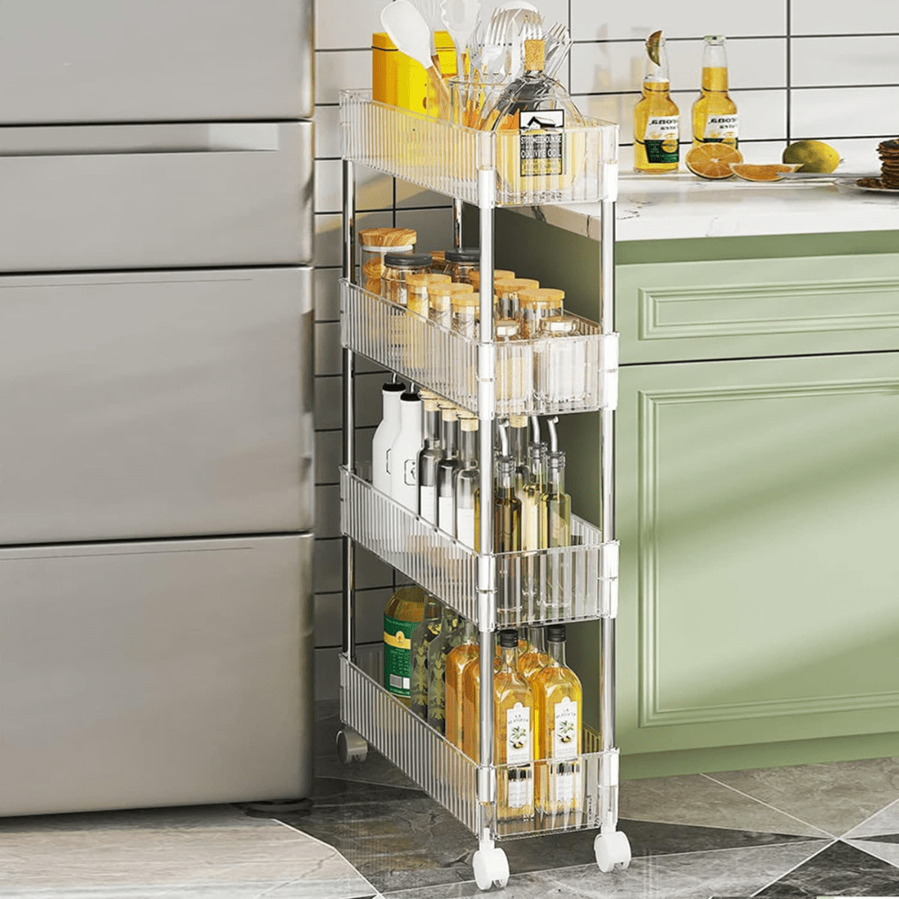 Rolling Storage Cart With Brake Wheels
