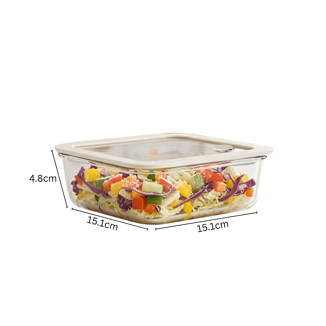 Square Borosilicate Glass Food Container with Vented Lid