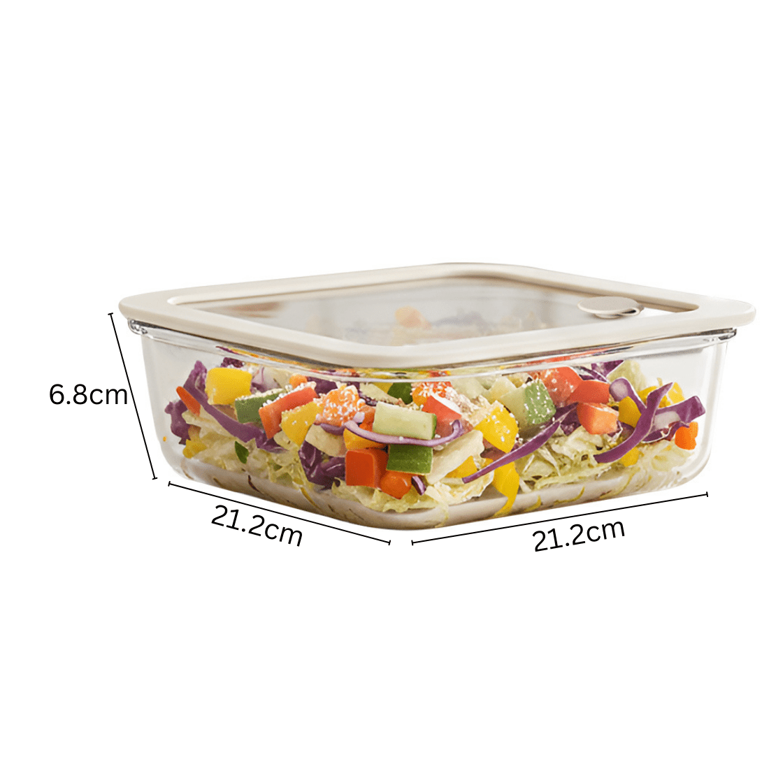 Square Borosilicate Glass Food Container with Vented Lid