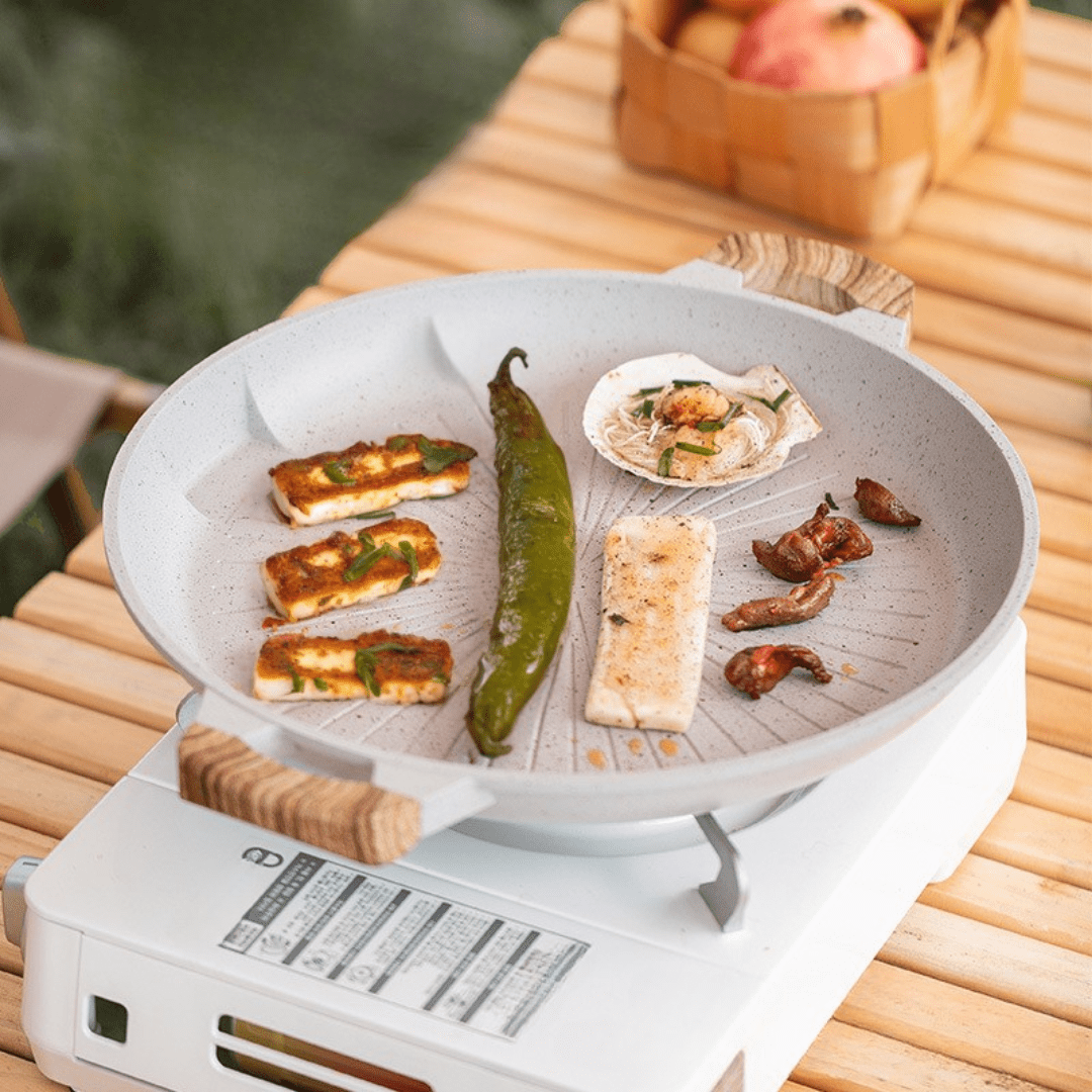 Non-Stick Aluminum Medical Stone Grill Pan(33cm)