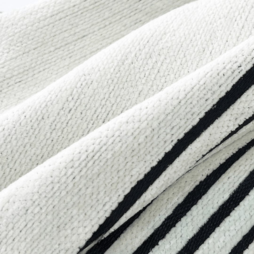 Off White & Grey Elegance Chenille Sofa Cover