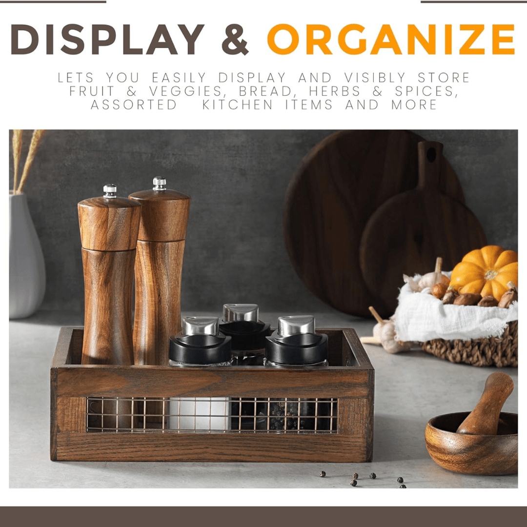 Rustic Wooden Storage Baskets – Set of 2