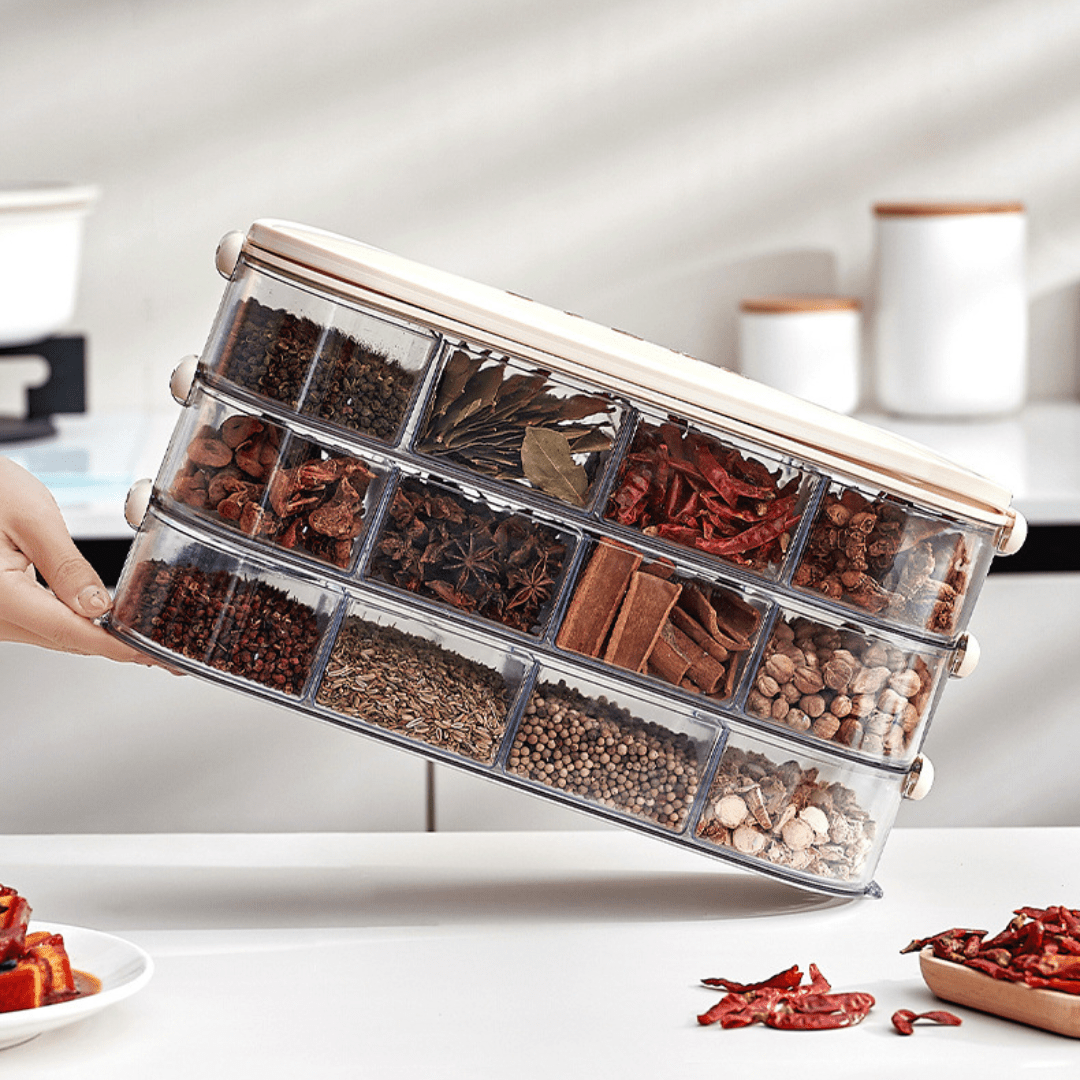 Multi-Purpose Transparent Storage Organizer Box With Handle (White)