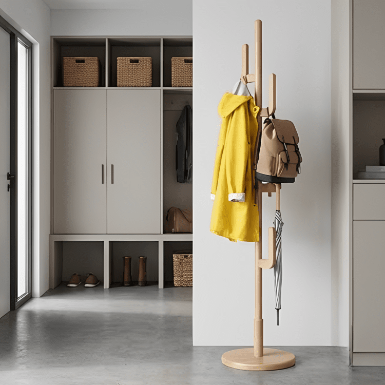 Solid Wood Freestanding Clothes Hanger Stand