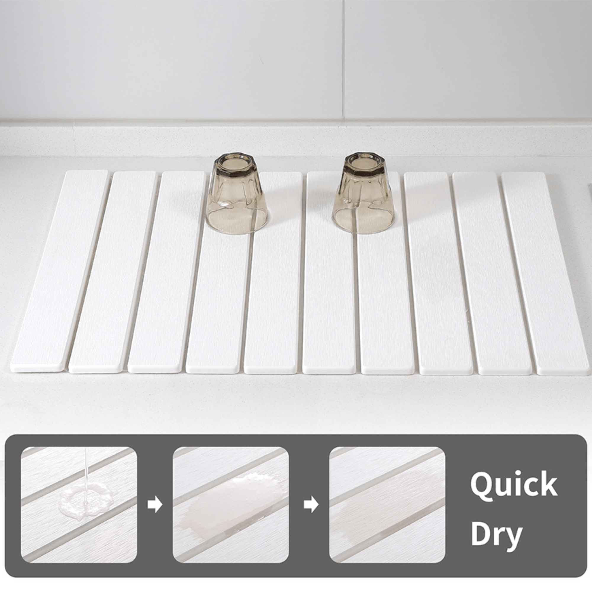 Foldable Super Absorbent Stone Non-Slip Multi-Purpose Drying Mat (60x39cm)