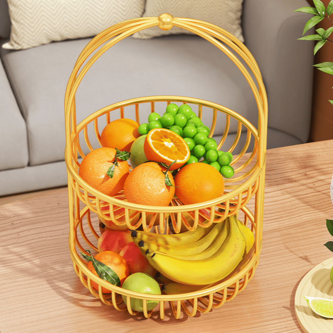 Portable Luxury Metal Fruit and Vegetable Basket