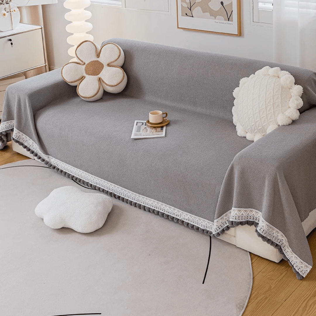 Light Grey Elegance Elegance Chenille Sofa Cover