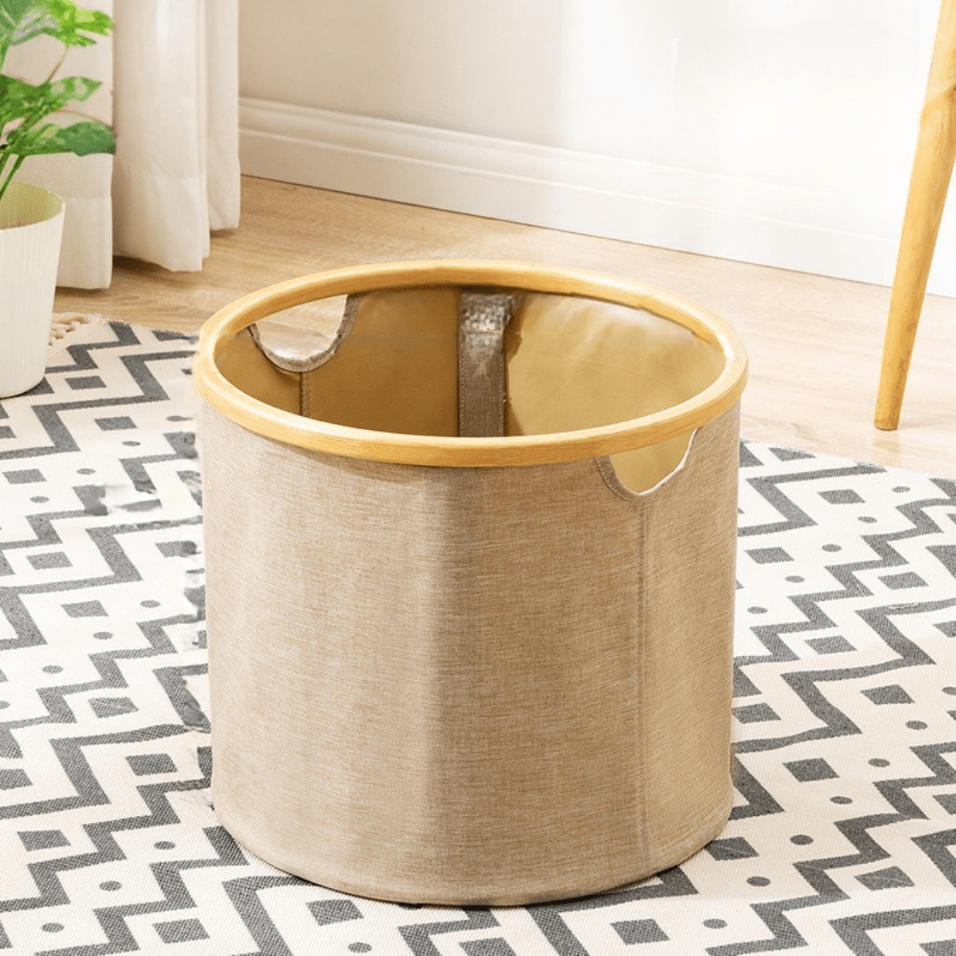 Multi-Purpose Oxford Cloth Foldable Storage Organizer Basket (Beige)