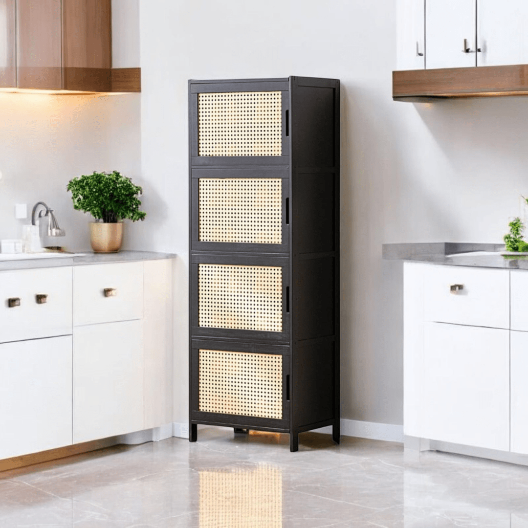 Multi-Purpose Bamboo Wood Storage Cabinet (43cm)