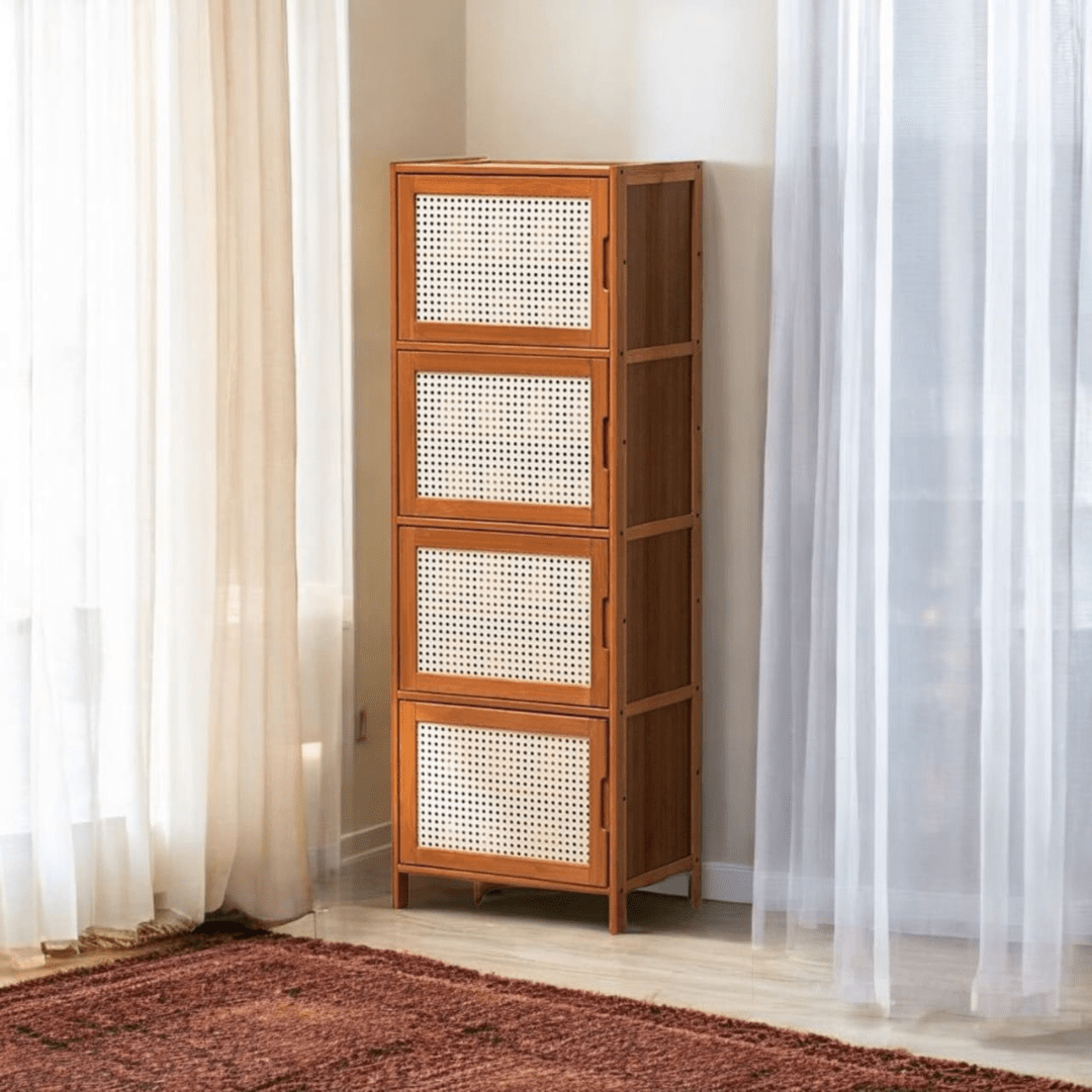 Multi-Purpose Bamboo Wood Storage Cabinet (43cm)