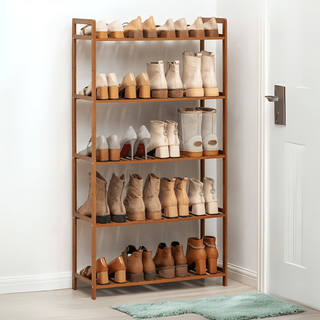 Multi-Purpose Bamboo Wood Floor-Standing Storage Rack (5 Tier-68cm)