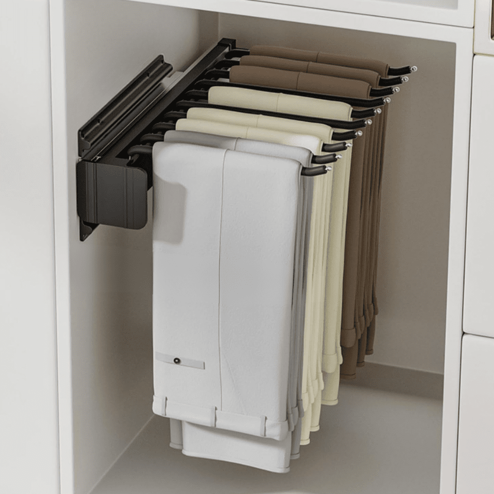 Multi-Arm Pull-Out Pants Hanger with Durable Steel Build